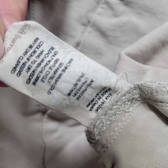 1X SOFT SURROUNDINGS KHAKI TAN MOTO PULL ON COMFORT NEUTRAL SUMMER PANTS - Picture 6 of 8